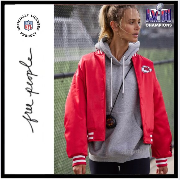 FP Movement x The Wild Collective Exclusive Kansas City Chiefs Bomber Jacket - Picture 1 of 8